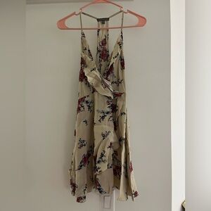 American Eagle Floral Ruffle Wrap Mini Sundress